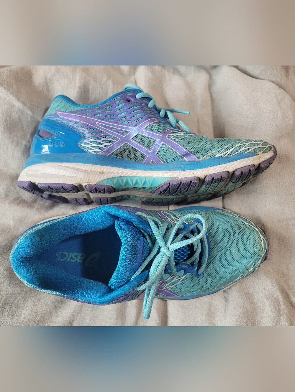 ASICS Women's Teal & Purple Athletic High Arch Running Shoes